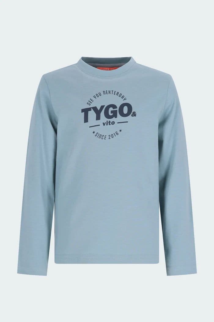 T-Shirt manches longues bleu gris - TYGO & VITO
