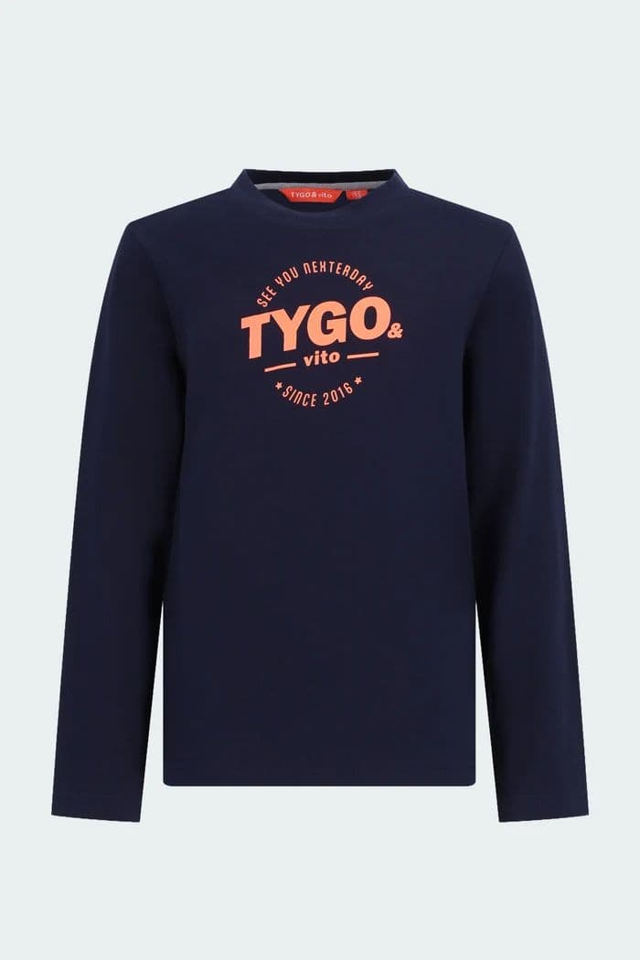 T-Shirt manches longues bleu foncé - TYGO & VITO