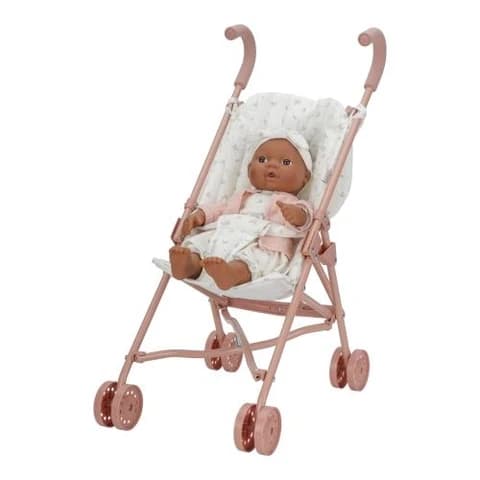 Poussette pour poupée rose - LITTLE DUTCH
